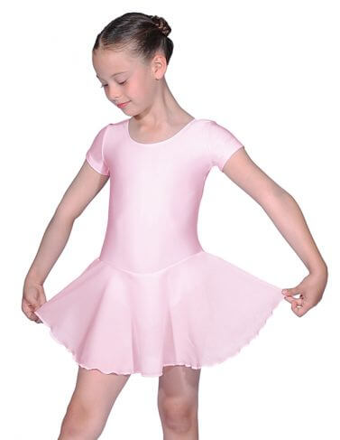 Matte Lycra Short Sleeve Skirted Leotard #3